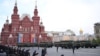 TOPSHOT - A column of Russian missile S-400 Triumf systems drives on Red Square during the Victory Day military parade in central Moscow on May 9, 2024.