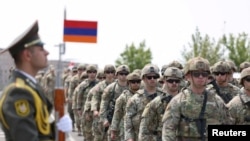 На церемонии открытия совместных армяно-американских военных учений Eagle Partner.
Ереван, 15 июля 2024.