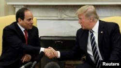 Donald Trump et Abdel Fattah al-Sisi à la Maison Blanche le 3 avril 2017.