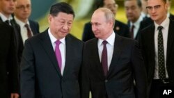 中国国家主席习近平和俄罗斯总统普京。（资料照）
