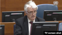 Radovan Karadžić l'ancien chef politique des Serbes de Bosnie, La Haye, le 23 avril 2018.