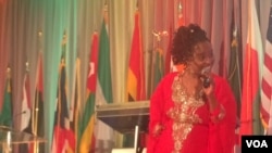 Mwanamuziki wa Kenya Anna Mwalagho alipokuwa kwenye Africa Day Africa Day Washington, May 27, 2016.