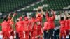 Les joueurs du Bayern Munich célèbrent leur titre de champions de la Bundesliga, Allemagne, le 16 juin 2020. 