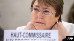 La Haut-Commissaire aux droits de l'homme, Michelle Bachelet, à Genève, le 10 septembre 2018.