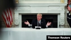 El presidente Trump durante una mesa redonda sobre el sector de la restauración celebrada el lunes en la Casa Blanca.