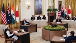 資料照片：拜登總統在白宮會晤“四方安全對話”（QUAD)國家的領導人 (2021年9月23日)
