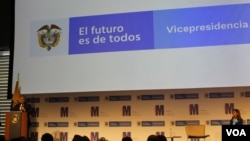 El presidente Iván Duque y la vicepresidenta Martha Lucía Ramírez, durante el Foro M: “Acelerando el empoderamiento económico de las mujeres para el alcanzar los objetivos de desarrollo sostenible”. Foto: Karen Sánchez, VOA.