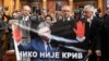 Poslanici opozicije u parlamentu Srbije tokom zasedanja u kome je došlo do tuče sa poslanicima vladajuće SNS