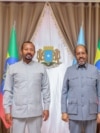 የኢትዮጵያ ጠቅላይ ምኒስትር ዐቢይ አሕመድ፣&nbsp;የሶማሊያ ፕሬዘዳንት ሐሰን ሼኽ መሐሙድ፣&nbsp;ሞቃዲሹ፣ ሶማሊያ&nbsp;