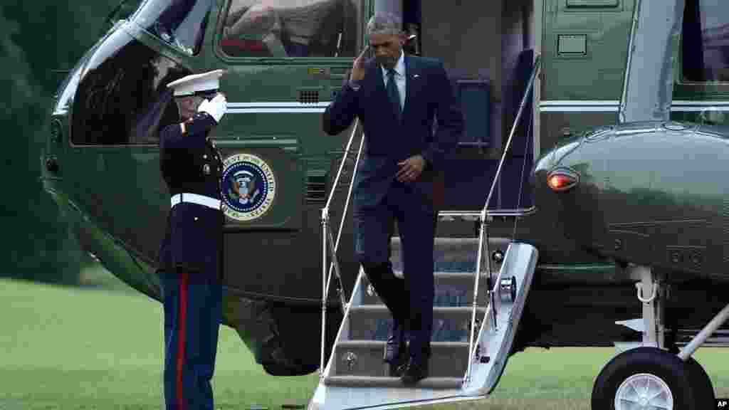 Le président Barack Obama sur la pelouse de la Maison Blanche à Washington, le jeudi 16 juin, 2016.