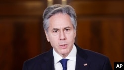 ARCHIVO - El secretario de Estado, Antony Blinken, habla sobre el lanzamiento del Informe Internacional de Libertad Religiosa en el Departamento de Estado en Washington, el lunes 15 de mayo de 2023. (Jonathan Ernst/AP, archivo)