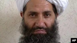 The leader of Taliban fighters, Mullah Hibatullah Akhundzada poses for a portrait in this undated and unknown location photo.