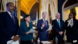 FILE - House Ways and Means Committee Chairman Richard Neal, D-Mass., talks to reporters after his committee voted on whether to publicly release years of former President Donald Trump's tax returns during a hearing on Capitol Hill in Washington, Dec. 20, 2022. 