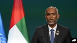 资料照：马尔代夫总统穆罕默德·穆伊祖（Mohamed Muizzu）（美联社）