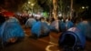 Protesters in Georgia's capital set up tent camp, demand new elections