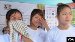 They were allegedly shot by Chhouk Bandith, the former governor of Bavet town, Svay Rieng province, when he opened fire on a crowd of demonstrating workers in February.