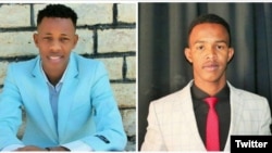 Le journaliste de SBS Mohamed Ahmed Jama Bidhanshe et de Bulsho TV Abdirahman Keyse Tungub. (Twitter/RSF)