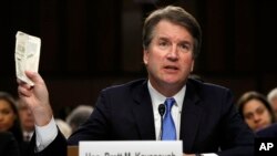 El candidato a la Corte Suprema Brett Kavanaugh durante una audiencia ante el Comité Judicial del Senado. 