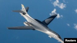 美國空軍B-1B超音速轟炸機。