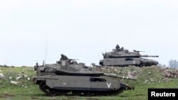 Les soldats israéliens sur le plateau du Golan, le mars 2017. 