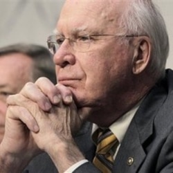 El senador demócrata por Vermont, Patrick Leahy, miembro de la Comisión Judicial, durante una sesión en el Senado, el 14 de abril de 2020.