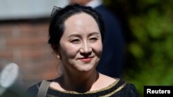 资料照片：华为首席财务官孟晚舟出席法庭听证会。(2020年5月27日)