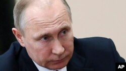 Presiden Rusia Vladimir Putin di Moskow, Rusia, 13 April 2018. (Foto: dok).