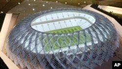 La maquette du stade Al-Gharafa, Qatar.