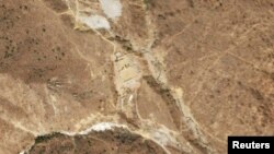 Image satellitaire du site d'essais nucléaires de Punggye-ri, Corée du Nord, le 19 avril 2018. 