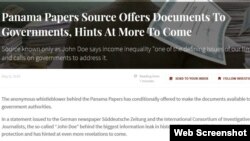 Sumber anonim di belakang Dokumen Panama mengeluarkan pernyataan berjudul "The Revolution Will Be Digitized (Revolusi akan Dijadikan Bentuk Digital)."