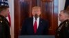 El presidente de Estados Unidos, Donald Trump, se dirige a la nación en un discurso televisado para anunciar nuevas sanciones contra Irán, el 8 de enero de 2020.