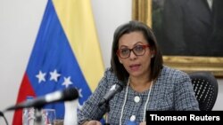 Foto de archivo de la recién designada presidenta del Consejo Nacional Electoral, Indira Alfonzo, en su primera sesión de trabajo.