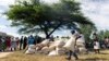 A man carries a full bag of donated maize grain, March 13, 2019, in the Mutoko rural area of Zimbabwe. Eastern Zimbabwe receives help to fight drought induced hunger, as a total of 32,000 villagers affected by drought in the Mutoko area. They received…