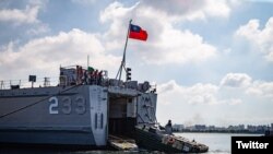 台灣漢光36號演習第2天，海軍在左營軍港為聯合登陸作戰操演進行準備(2020年7月14日, 取自台灣國防部推特