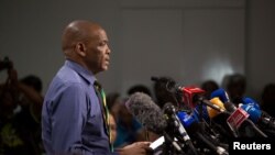 Ace Magashule, secrétaire général de l'ANC, en conférence de presse à Johannesburg, Afrique du Sud, le 13 février 2018.