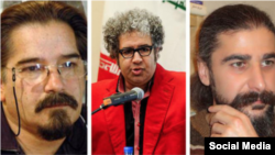Iranian writers, Reza Khandan, Baktash Abtin, and Keyvan Bajan