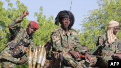 Des soldats tchadiens de la Force opérationnelle interarmées combattant les djihadistes de Boko Haram en patrouille à Monguno, au Nigéria, le 15 décembre 2019.
