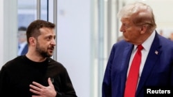 Дональд Трамп и Владимир Зеленский во время встречи в Нью-Йорке. 21 сентября 2024 года. REUTERS/Shannon Stapleton.