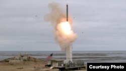 The Defense Department conducted a flight test of a conventionally configured ground-launched cruise missile at San Nicolas Island, Calif., Aug. 18, 2019. (Photo courtesy of Defense.gov)
