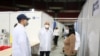 La vicepresidenta de Venezuela, Delcy Rodríguez, participa en la inauguración del hospital militar instalado en el Poliedro de Caracas para atención de enfermos de COVID-19, el 31 de julio de 2020.