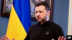 Украинскиот претседател Володимир Зеленски на прес-конференција во Киев, Украина, 19 февруари 2025 година