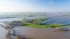 Inondation du village de Rees sur le Rhin, le 8 janvier 2018.
