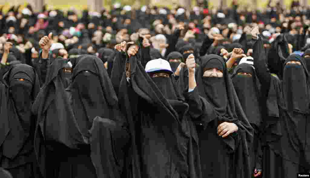 May 27, 2011: Women shout slogans during an anti-government rally against Yemen's President Ali Abdullah Saleh in Sanaa.