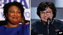Candidatas demócratas para las gobernaciones de Georgia y Texas, Stacey Abrams y Lupe Valdez, respectivamente.