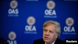 El Secretario General de la OEA, Luis Almagro, participa en la conferencia de prensa de la Organización de Estados Americanos (OEA). Foto archivo de 29 de mayo, 2018.