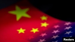 美中國旗示意圖。