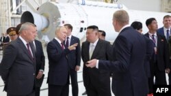 Лидер Северной Кореи Ким Чен Ын и президент России Владимир Путин на космодроме Восточный. 13 сентября 2023г.