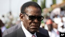 Le président de la Guinée équatoriale Teodoro Obiang Nguema à Abuja , Nigeria, 29 mai 2015. 