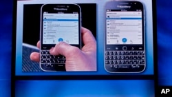 Peluncuran BlackBerry Classic Desember lalu di New York (AP Photo/Bebeto Matthews).