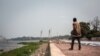 Effondrement d'une partie de la corniche surplombant le fleuve Congo à Brazzaville